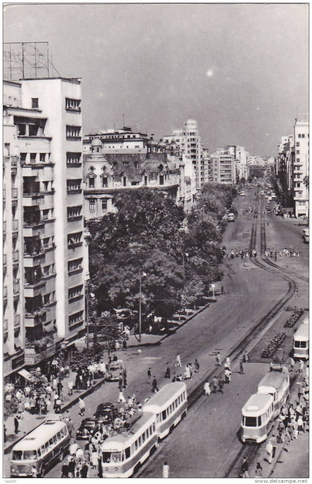 Tram,Tramways 5 On Postcard 1965 Bucarest Romania. - Tranvías