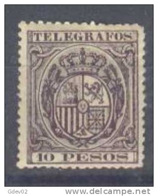 FPN36-B068.Philipines.Esc Dos De España.TELEGRAFOS.FILIPIN AS  ESPAÑOL.1890.(Ed  36**) Sin Charnela.MAGNIFICO. - Philippinen