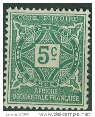 Colonie France - Cote D´ivoire - Taxe Yt N°9 Oblitéré - Autres & Non Classés