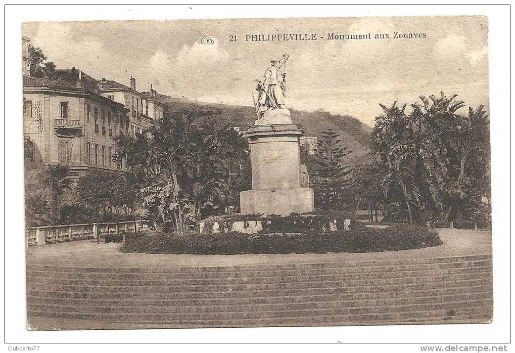 Skilda Ou Philippeville (Algérie) : Monument Des Zouaves Env 1920. - Skikda (Philippeville)