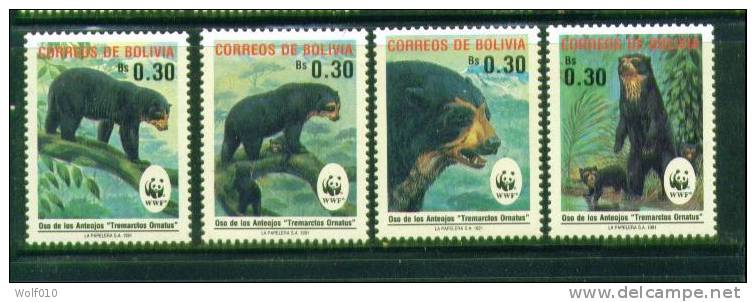 Bolivia. 1991. Tremarctos Ornatus. WWF. MNH Set. SCV =10.00 - Orsi