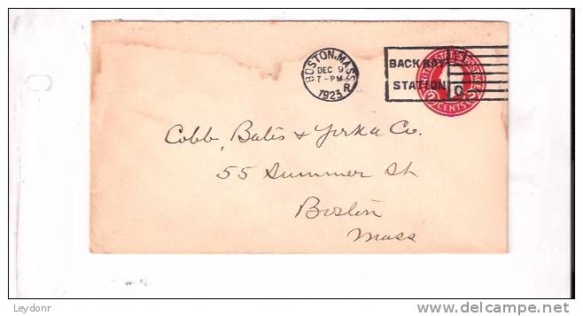 George Washington U93  Cobb Bates & Yerxa Co., Boston, MA - Postmarked BACKBAY STATION 1923 - 1921-40