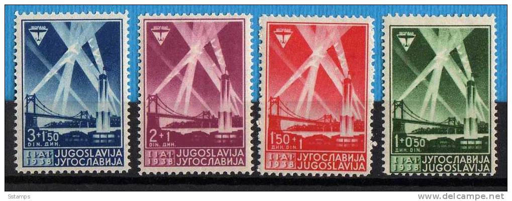 U-52  JUGOSLAVIA KINGDOM REGNO AEREIPONTE BEOGRAD  NEVER HINGED - Ungebraucht