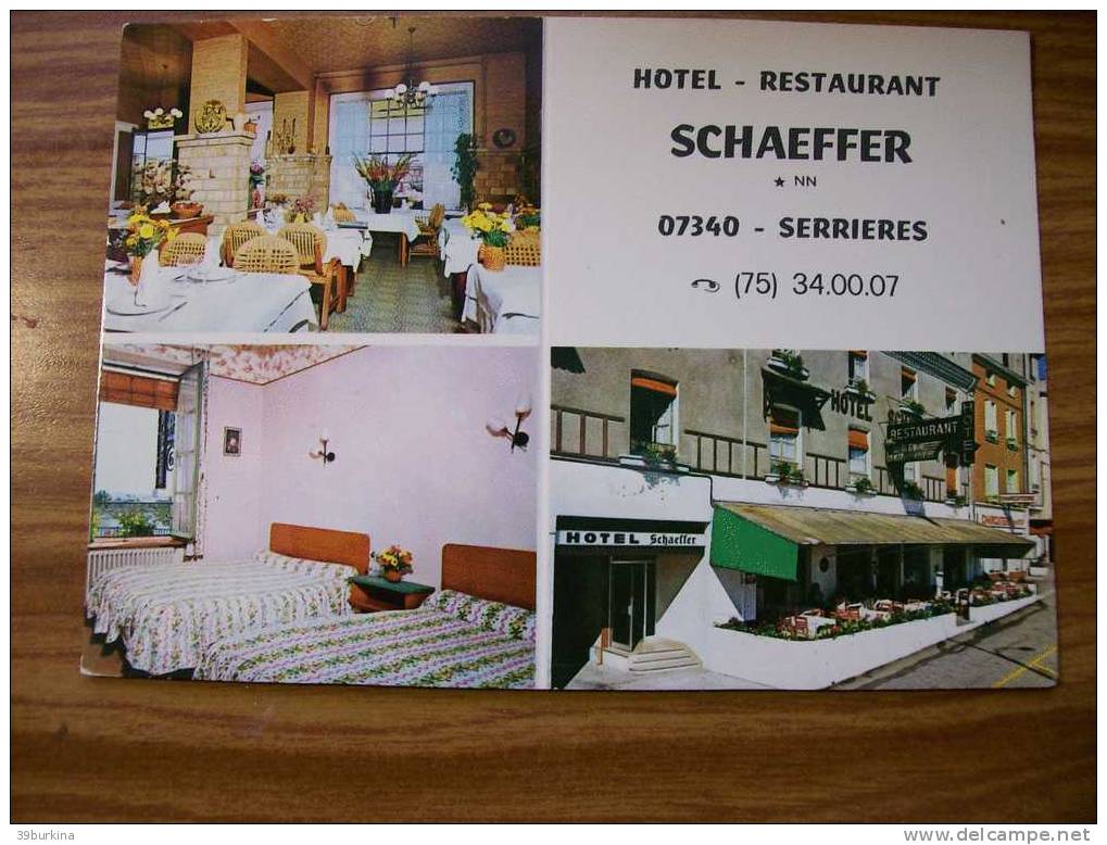 SERRRIERES   Hôtel-restaurant   SCHAEFFER   Années 70 - Serrières