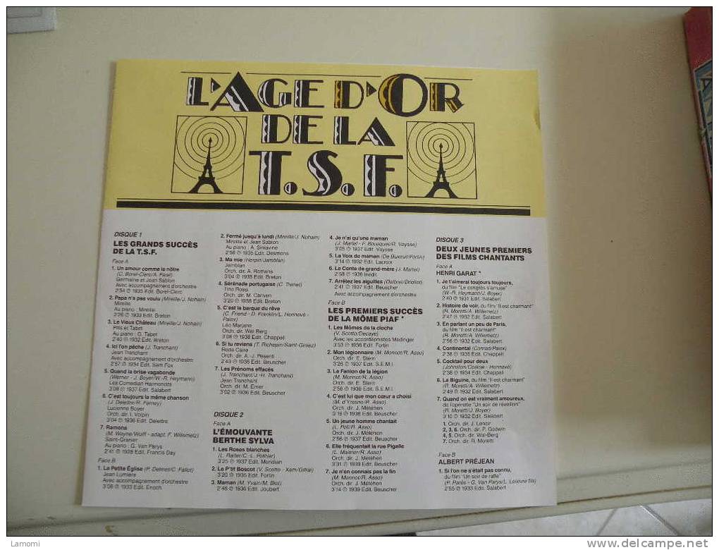 France Vinyles Collectors - L'Age D'Or De La T.S.F. Chansons Souvenirs 1930 à 1939, Coffret 8 Vinyles état Parfait - Verzameluitgaven
