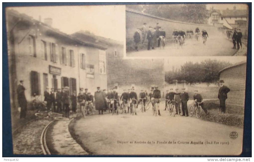 Depart Et Arrivée De La Finale De La Course AQUILA (sud-est 1910).Cpa,voyagé,be - Cyclisme