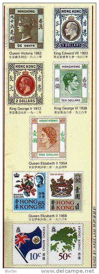 Post - Box Historie Der Post HONG KONG Hongkong 819 Plus Block 55 ** 8€ Stamp On Stamp, Briefmarken Queen Elisabeth II. - Verzamelingen & Reeksen