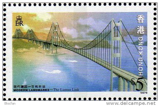 Lantau - Brücke Nach China HONG KONG Hongkong 818 Plus Block 53 A ** 6€ Architektur Als Wahrzeichen - Unused Stamps