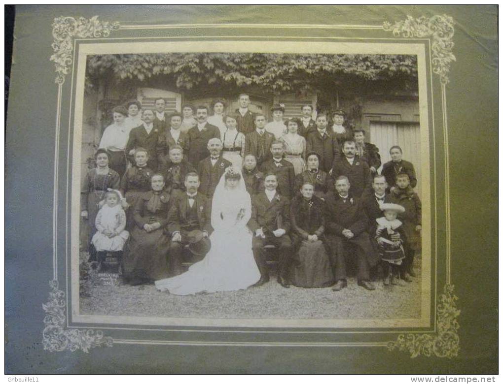 MONTIGNY LES METZ   -  ANCIENNE PHOTO DE MARIAGE ** GHECKING De MONTIGNY EN 1909 ** ( Format 350 X 420 ) - Metz Campagne