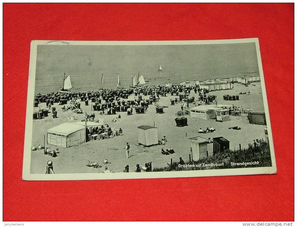 Zandvoort  - Strandgezicht   -    1930    -   ( 2 Scans ) - Zandvoort