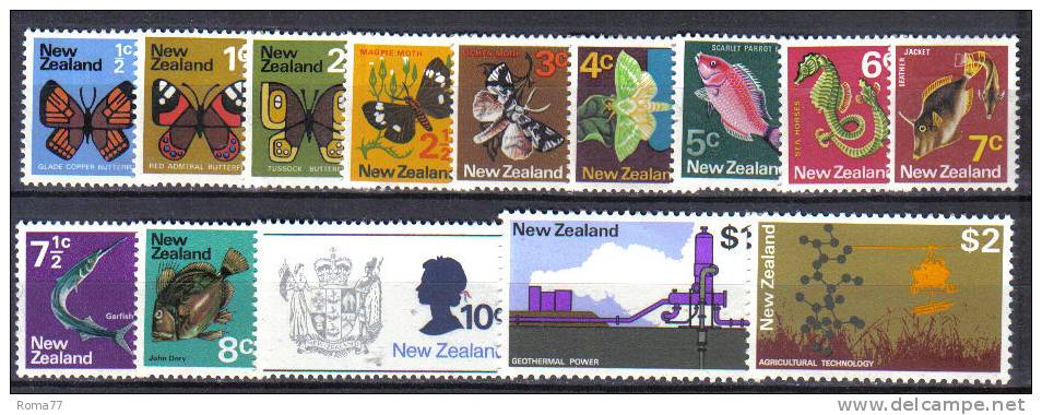 ZEL165 - NUOVA ZELANDA 1970 ,  Yvert Serie 508/521  *** - Unused Stamps