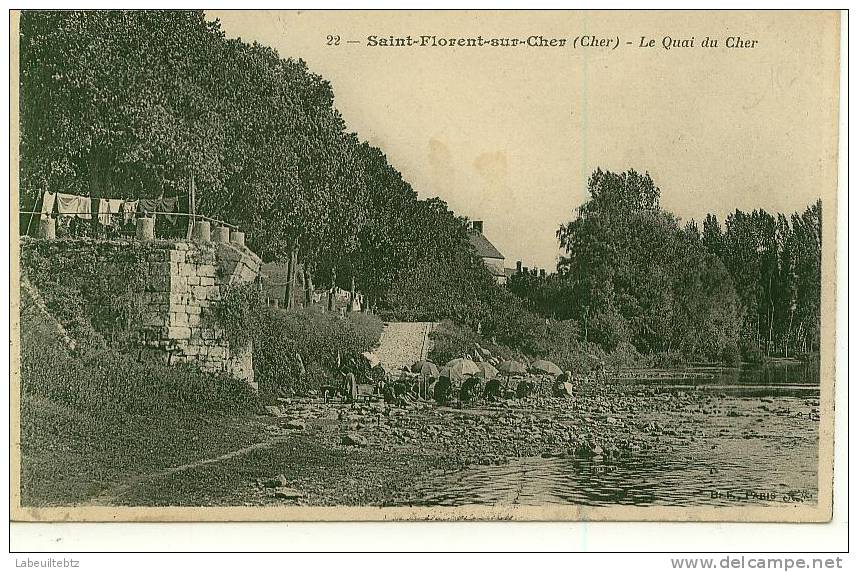 SAINT FLORENT SUR CHER - Les Quai Du Cher ( Laveuse Lavandière ) - Saint-Florent-sur-Cher