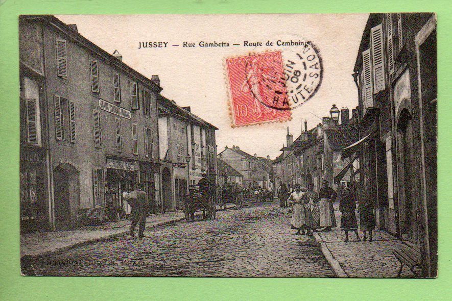 Jussey  - Rue GAMBETTA - Route De CEMBOING - Jolie Animation - 2 Scans - Autres & Non Classés