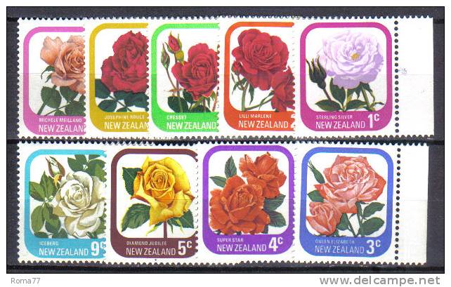 ZEL204 - NUOVA ZELANDA 1975 ,  Yvert Serie 645/653  *** Ordinaria Rose - Unused Stamps
