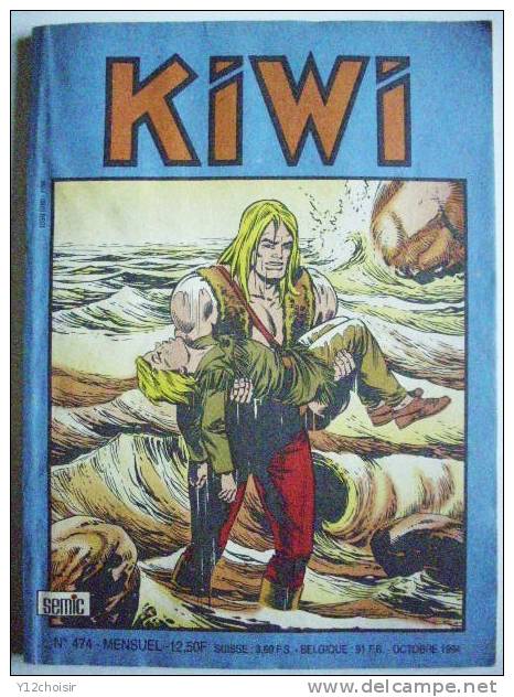 REVUE BD KIWI N° 474 OCT.1994 LE PETIT TRAPPEUR CAPITAINE TIGER MOYEN AGE COMMERCE VILLES VOYAGE LONG COURS PTEROSAURIEN - Kiwi