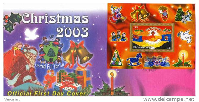 Fiji 2003 - Christmas, FDC With S/S - Fiji (1970-...)