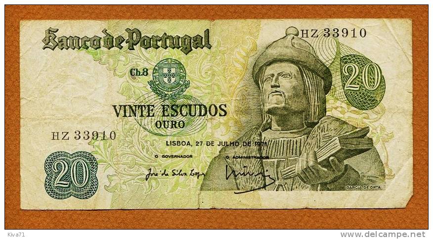 20 Escudos  "PORTUGAL"    VF Bc61 - Portugal