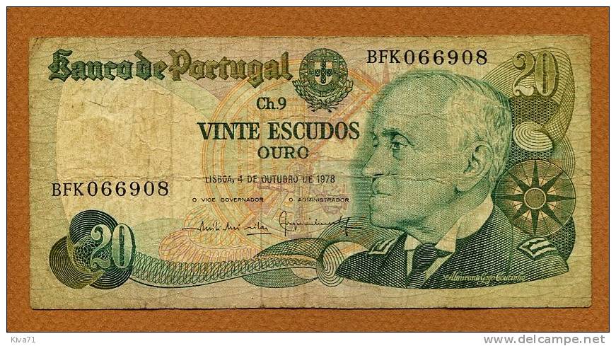 20 Escudos  "PORTUGAL"    VF Bc60 - Portugal