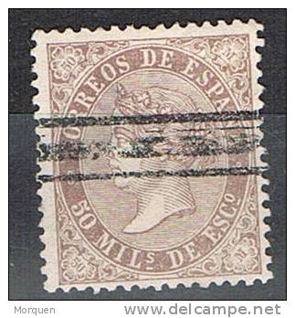 España 50 Milesimas Isabel II, Edifil Num 98S Barrado º - Used Stamps