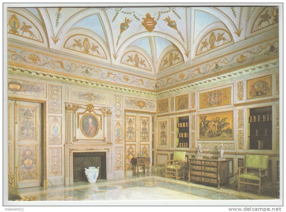 CPM EN SATIN PALAIS DE S.A.S. LE PRINCE DE MONACO - SALON MAZARIN - Palazzo Dei Principi