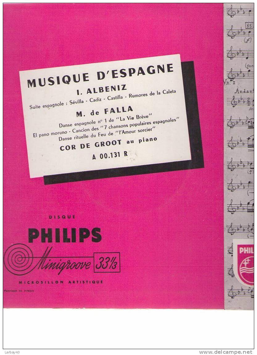 Musique D Espagne Albeniz Falla  33 Tours 25 Cm - Autres - Musique Espagnole