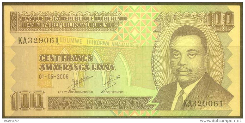 Burundi 100 Fr Note, P37 (2006), UNC - Burundi