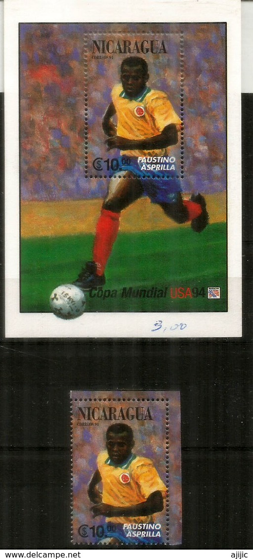 Faustino Asprilla. (Forward) To Parma, Newcastle United & The Colombia National Team. Stamp + Miniature Sheet Mint ** - Berühmte Teams