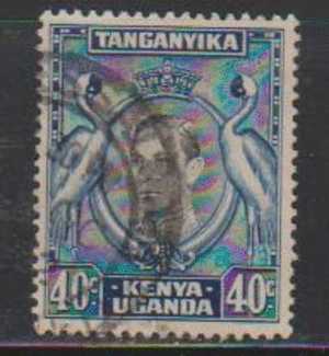 Kenya 1938 Used, KG VI--40c Crane Bird - Kenya, Oeganda & Tanganyika