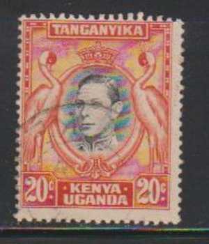 Kenya 1938 Used, KG VI--20c  Crane Bird - Kenya, Ouganda & Tanganyika