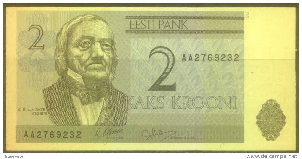 Estonia 2 Krooni Note, P70a, UNC - Estonie