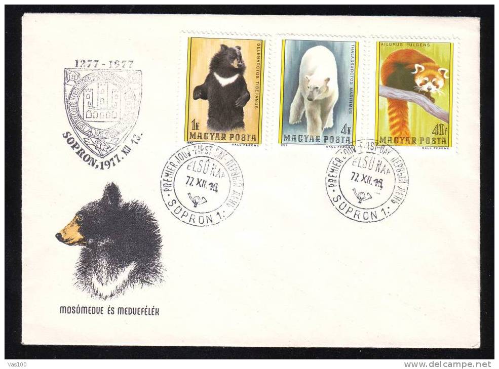 BEARS OURS FDC  1977 HUNGARY 2 COVERS COMPLET SET. - Orsi