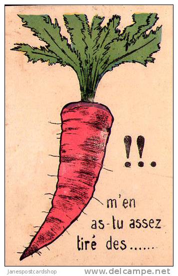 OLD COMIC POSTCARD - CARROT And Joke In French Language - Other & Unclassified