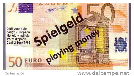 Billet De Jeu (fictif)  - Spielgeld Playing Money - 50 Euros - Ficción & Especímenes