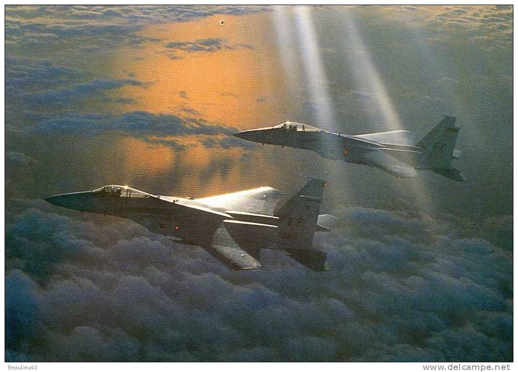 AVION  -  TWO F 15 B'S FLIGHT AT SUNRISE - Otros & Sin Clasificación