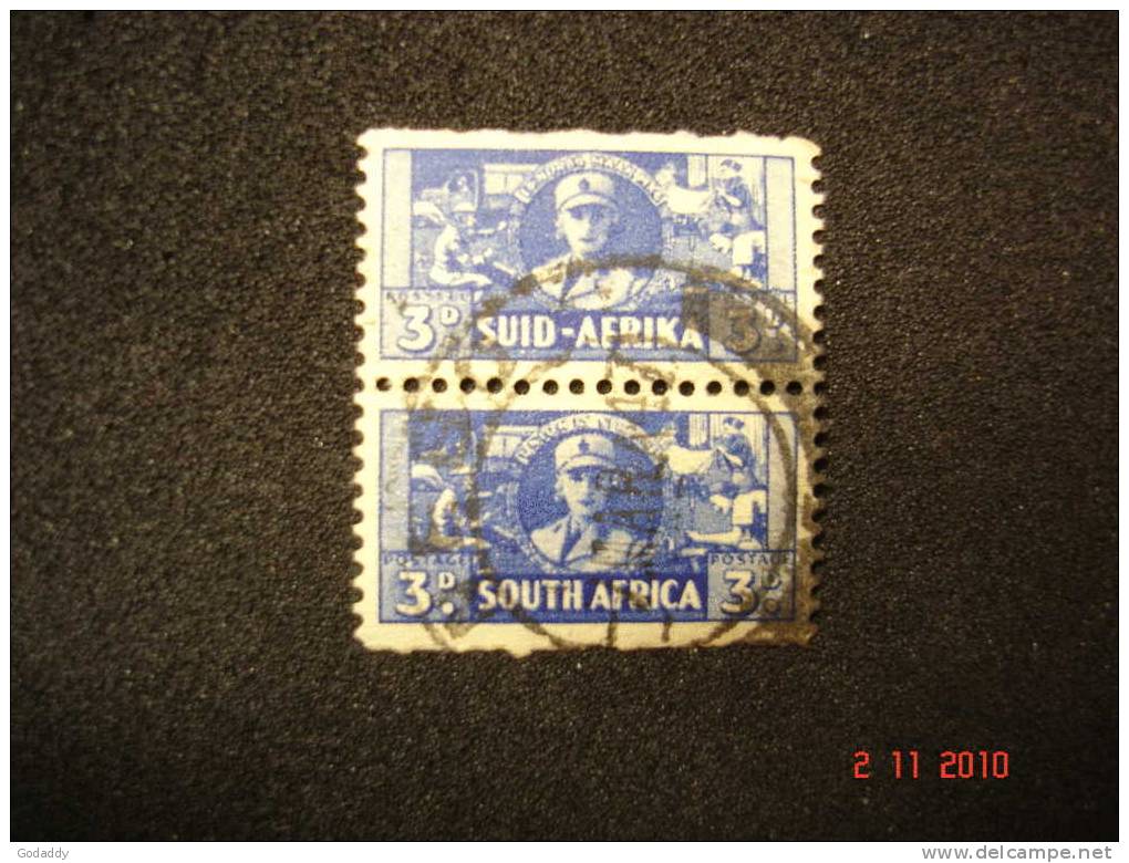South Africa 1942-44 3d Blue Pair SG101 Used - Altri & Non Classificati