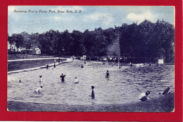 Swimming Pool In Public Park, Sioux Falls, SD.  1909 - Sioux Falls