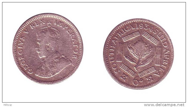 South Africa 6 Pence 1934 - Zuid-Afrika