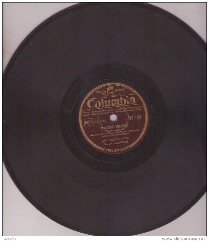 Berceuse Pour Un Enfant Triste - Maitre Pierre - Les Compagnons De La Chansons - 78 Tours - 78 Rpm - Gramophone Records