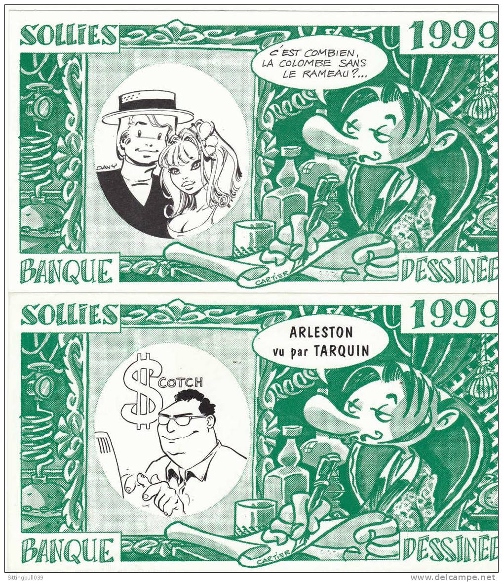 La Banque Dessinée Du 10e Festival BD SOLLIÈS-VILLE 1999 Collect. De 9 Billets, CARTIER, PLESSIX, DANY, PTILUC, ARLESTON - Objets Publicitaires