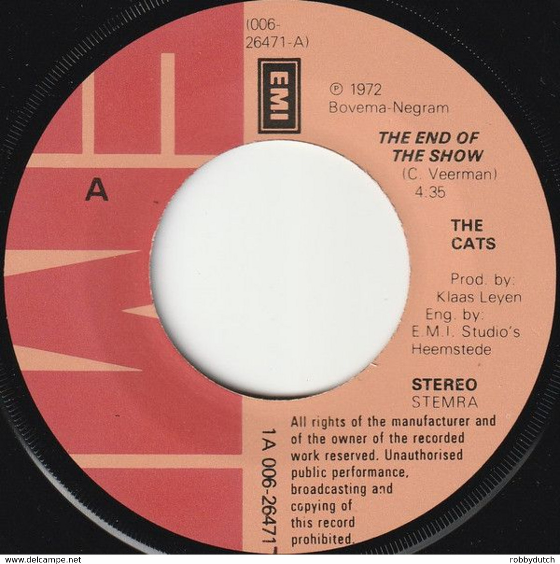 * 7" *  THE CATS - THE END OF THE SHOW (Holland 1980 Ex-!!!) - Disco, Pop