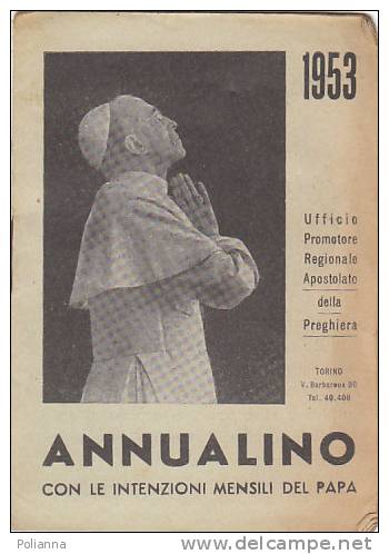 PO1751A# ANNUALINO 1953 - Calendarietto - PAPA PIO XII - Religión