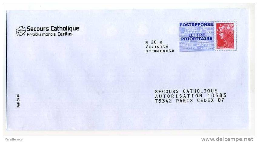 PAP POSTREPONSE PRET A POSTER MARIANNE DE BEAUJARD  SECOURS CATHOLIQUE - Prêts-à-poster: Réponse /Beaujard