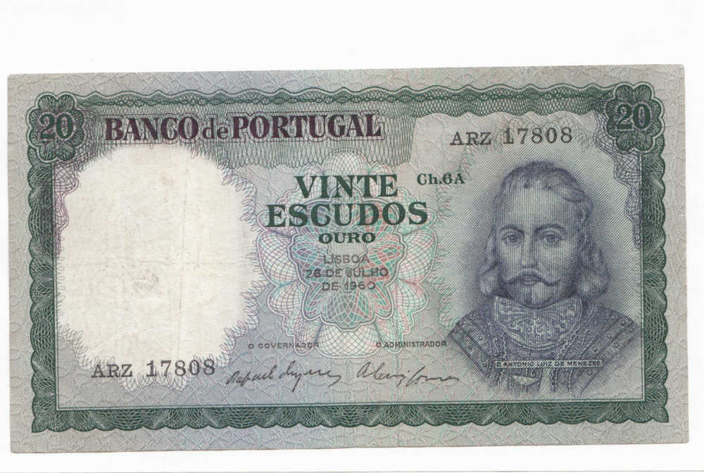 PORTUGAL 20 ESCUDOS 1960 P  163 VF++ - Portugal