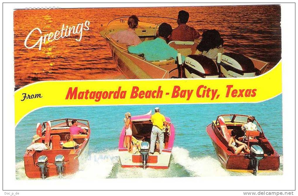 USA - Texas - Matagorda Beach - Bay City - Motor Boat - Altri & Non Classificati