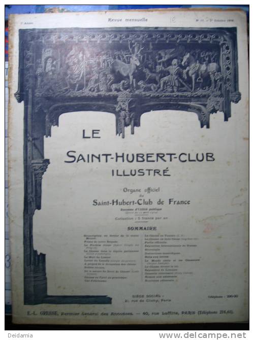 Saint Hubert Club Illustré N° 10 Du 1er Octobre 1909 - Chasse & Pêche