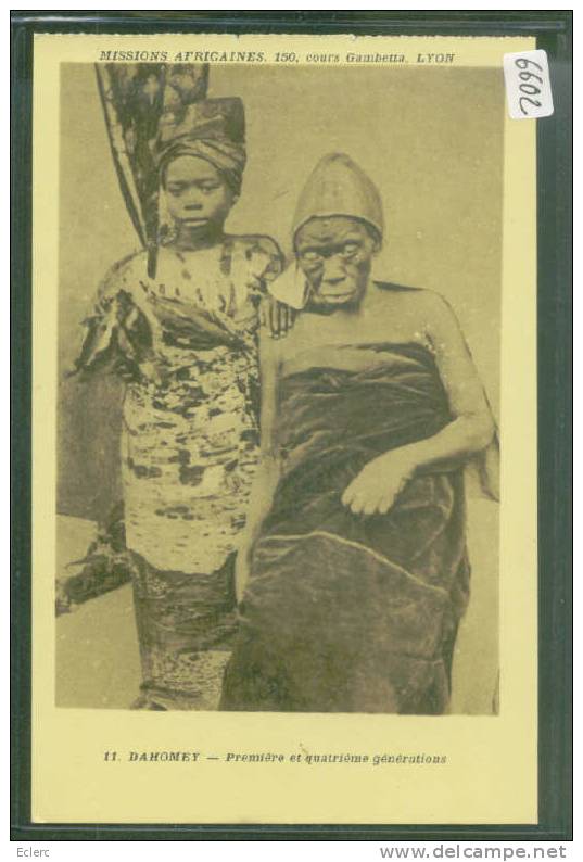 DAHOMEY - PREMIERE ET QUATRIEME GENERATIONS - MISSIONS AFRICAINES LYON - TB - Dahomey