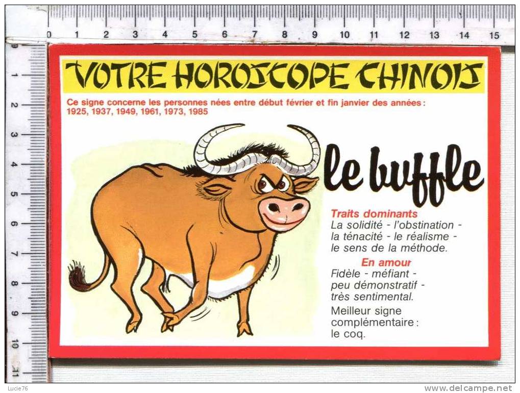 HOROSCOPE  CHINOIS  -  LE BUFFLE  - Série 924 / 5 - Astrologie