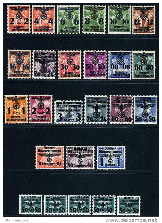 N30-55 XF Mint Never Hinged German Occupation Set From 1940 - General Government