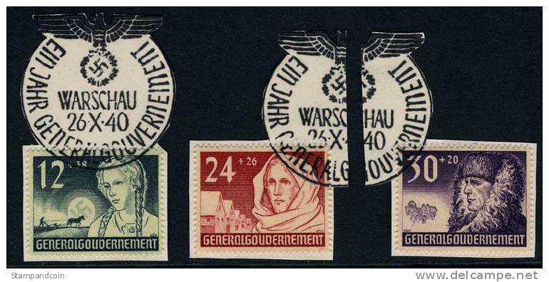 NB5-7 Used German Occupation Semi-Postal Set From 1940 - Generalregierung