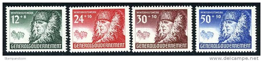 NB8-11 Mint Never Hinged German Occupation Semi-Postal Set From 1940 - Generalregierung